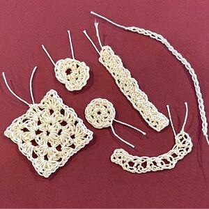 Handmade Crochet Lace Pieces in Cream🌺